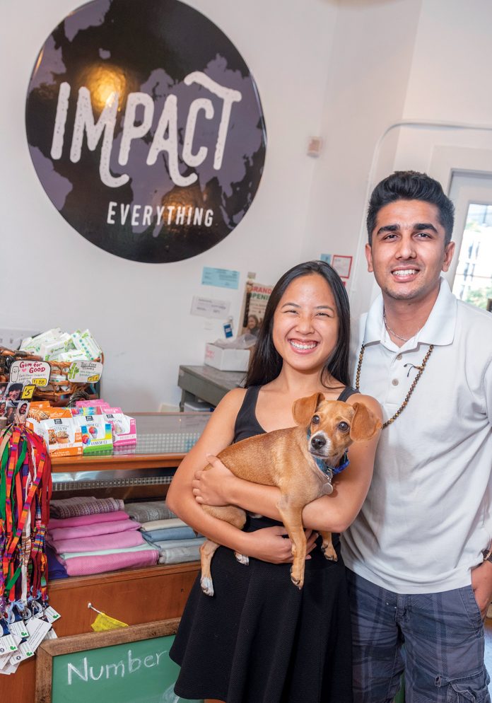 CONSUMPTION COUNTS: Saroj Bhandari, left, and Lanna Nawa founded Impact Everything to help make retail purchases produce a greater social good, such as having the purchase price go toward the cost of planting a tree.   / PBN PHOTO/MICHAEL SALERNO