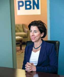 SKILL-BUILDING: Gov. Gina M. Raimondo said she’s made big investments in job-training programs to help both young and working adults get the skills they need for higher-paying jobs. / PBN PHOTO/MICHAEL SALERNO 