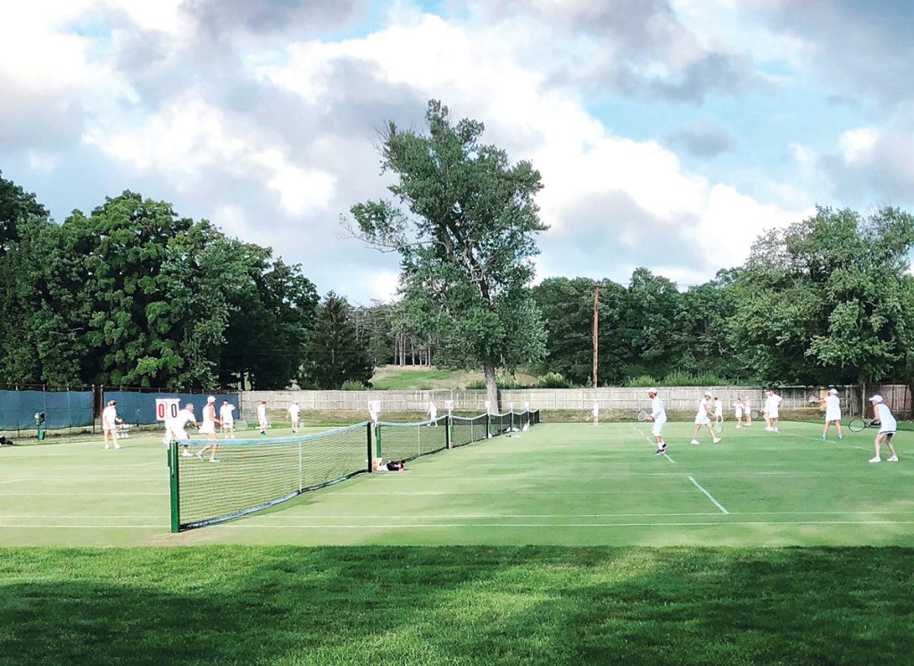 SERVING MEMBERS: Tennis courts are one of many amenities, along with a swim ming pool, squash courts and a historic 18-hole golf course, available to members of the Agawam Hunt country club in East Providence. / COURTESY AGAWAM HUNT 