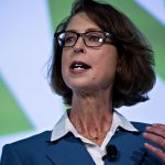 FIDELITY INVESTMENTS CEO Abigail Johnson said the company offered its four zero-expense index funds to attract new customers. / BLOOMBERG FILE PHOTO/ANDREW HARRER