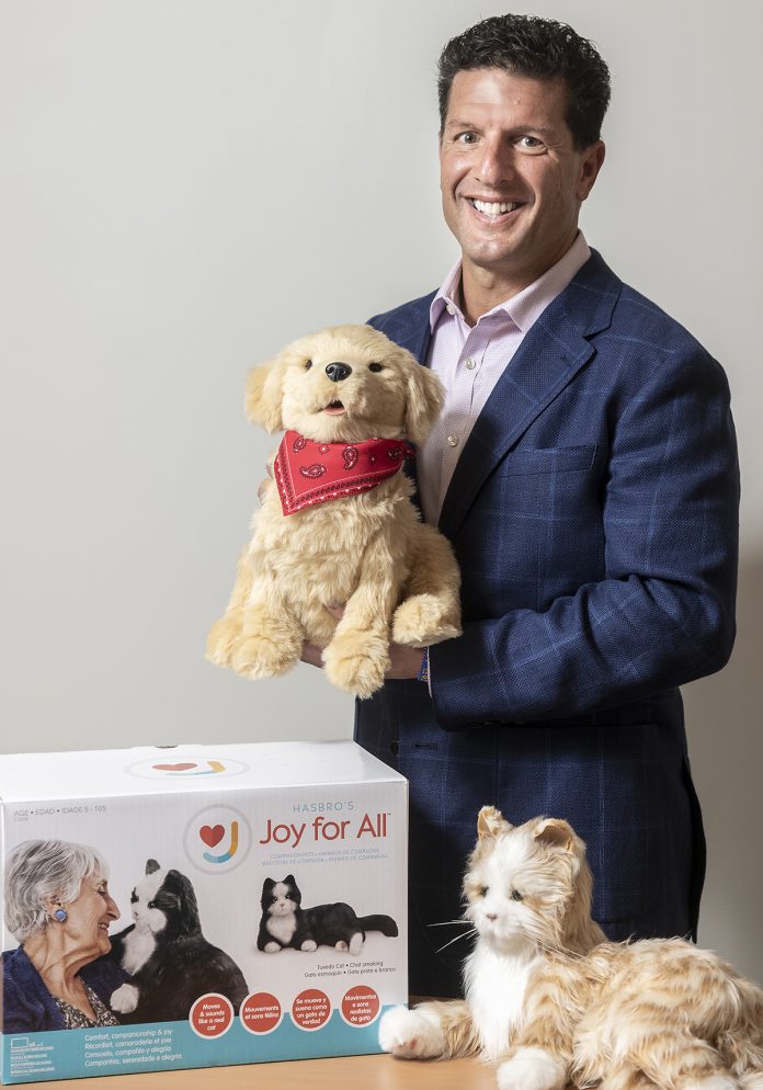 After launching Joy for All, Hasbro’s first brand focused specifically on the older-adult market, Ted Fischer and his former Hasbro team founded Ageless Innovation and executed a friendly management-led spin-out and acquisition of the Joy for All brand earlier this year. / PBN PHOTO/MICHAEL SALERNO