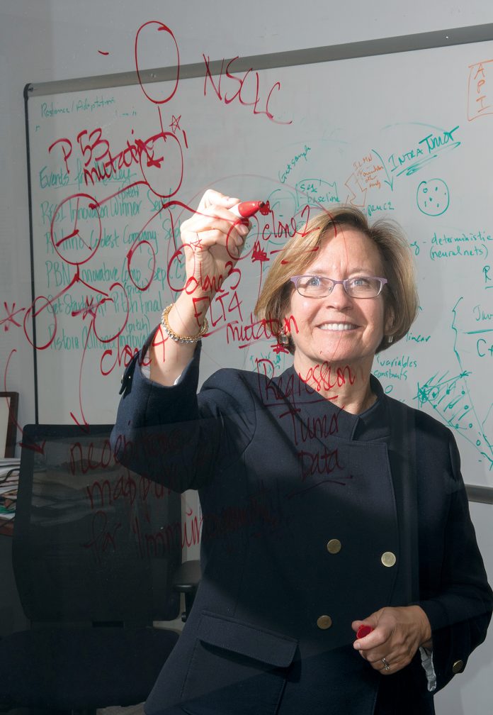 Patrice M. Milos has been a leader in the life sciences for nearly three decades and has lived in Rhode Island since 1989. But until co-founding Medley Genomics roughly two years ago, she had been saddled with time-consuming commutes  to work, an experience that informed her current position.  / PBN PHOTO/DAVE HANSEN