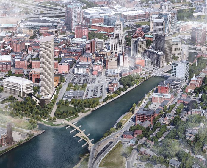 A FUTURE VISION: The proposed Fane Organization’s Hope Point Tower has the potential to inject new life into the I-195 Redevelopment District and subsequently the rest of that part of downtown Providence.   / COURTESY THE FANE ORGANIZATION