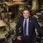 Tom Parrish’s success at Trinity Rep has been recognized by Providence Business News, which awarded it a Business Excellence Award recently for Excellence at a Midsize Company, based largely on the financial turnaround of the 55-year-old acting company since he arrived in 2015. / PBN PHOTO/DAVE HANSEN