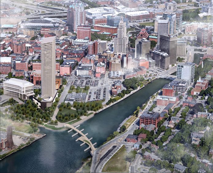 PROVIDENCE MAYOR Jorge O. Elorza outlined a series of agreements he would like to reach with the Fane Organization before committing to approval of a height variance for the proposed luxury residential tower in the Interstate 195 Redevelopment District. / COURTESY THE FANE ORGANIZATION