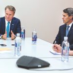 BANK OF AMERICA CEO Brian Moynihan, left, and Rhode Island Market President Willam F. Hatfield recently sat down with PBN to talk about the bank's operations, health and approach to banking in the post-Great Recession era. / PBN FILE PHOTO/RUPERT WHITELEY