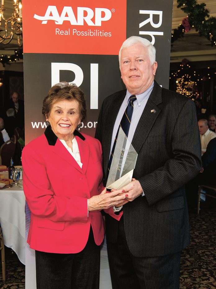 COMMUNITY SERVICE: James “Jeff” Carney, the former Rhode Island director of the AARP Foundation Tax-Aide program, recently received the AARP Rhode Island Andrus Award for Community Service. Pictured with Carney is AARP Rhode Island State Director Kathleen Connell.
/ COURTESY AARP RHODE ISLAND COMMUNITY SERVICE: James “Jeff” Carney, the former Rhode Island director of the AARP Foundation Tax-Aide program, recently received the AARP Rhode Island Andrus Award for Community Service. Pictured with Carney is AARP Rhode Island State Director Kathleen Connell.
/ COURTESY AARP RHODE ISLAND