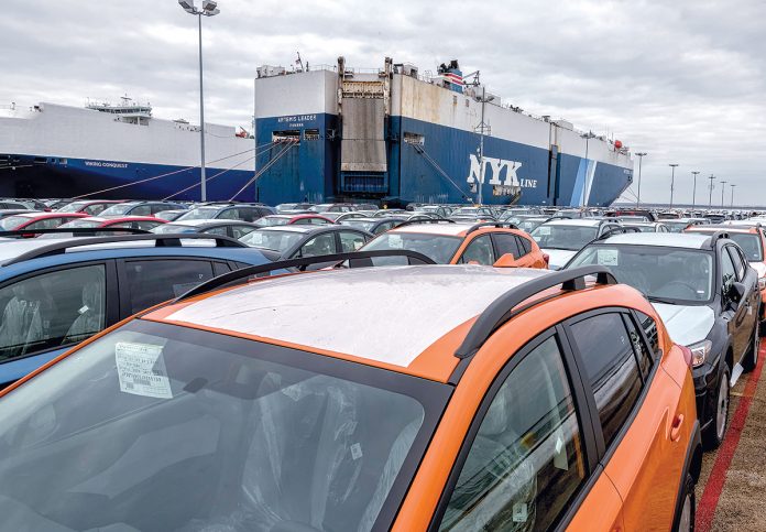 THE PORT OF DAVISVILLE in 2018 imported 280,387 vehicles, including 241,851 by ship. /PBN FILE PHOTO MICHAEL SALERNO.