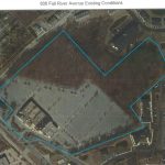 THE FORMER SHOWCASE CINEMAS in Seekonk could be redeveloped and split into two parcels, with the undeveloped back portion proposed for condominiums, according to a plan filed with the town, and the original building and a portion of the parking lot converted to a marijuana processing facility. / COURTESY TOWN OF SEEKONK