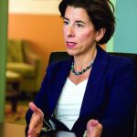 GOV. GINA M. RAIMONDO has renewed the state's contract with Deloitte Consulting through June 2021. The deal includes a $50 million payment from Deloitte, discounted services and includes an agreement for the state not to sue Deloitte for past performance. / PBN FILE PHOTO/MICHAEL SALERNO