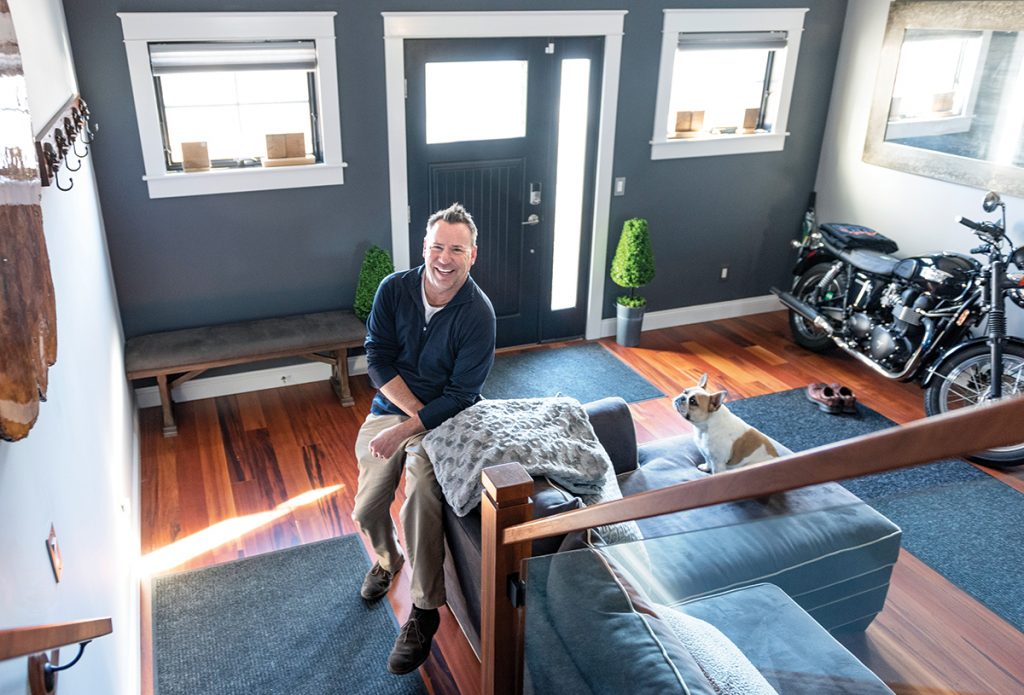 UP TO CODE: Frank Silvia had to hire an electrician to install emergency exit lights at his Newport home to comply with fire-code requirements so he could post his home on Airbnb, which he does from May through November.   / PBN PHOTO/DAVE HANSEN