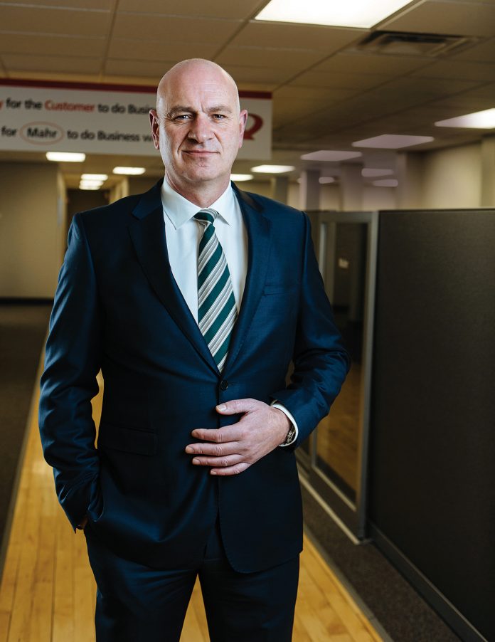 After a short time away, in 2017 Brett Green became president and CEO of Mahr, an American division of Carl Mahr Holding GmbH in Germany. While he is involved in an international enterprise, Green takes one of his most important business lessons from his father. / PBN PHOTO/RUPERT WHITELEY