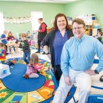 CHILD CARE: Clay and Gina Johnson are the owners of The Goddard School in South Kingstown. The school offers all-day child care preschool programs for infants through prekindergarten. There are 120 students enrolled this semester.  / PBN PHOTO/DAVE HANSEN