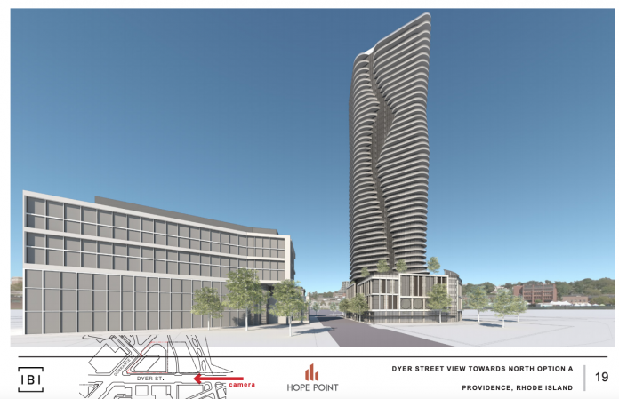 The new design for the Hope Point tower. Courtesy City of Providence