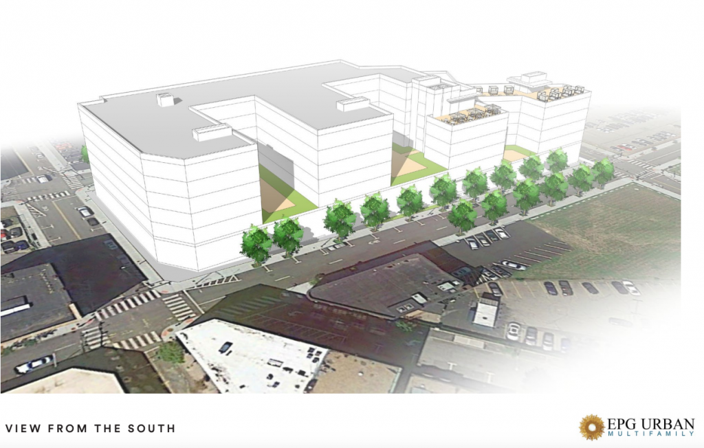 The massing illustration for the Exeter development group shows its plans for a multiuse building on Parcel 28./COURTESY I-195 REDEVELOPMENT DISTRICT