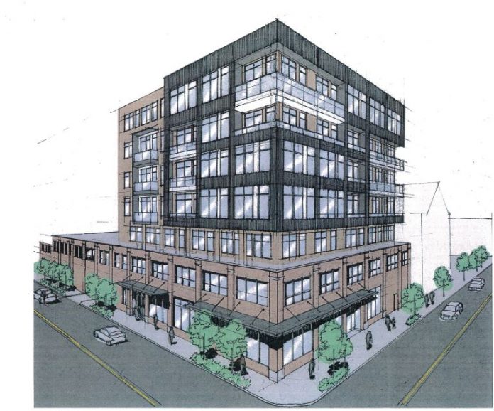 A RENDERING of a proposed apartment building at 210 West Exchange St. in Providence by ZDS Architectural Design. / COURTESY CITY OF PROVIDENCE