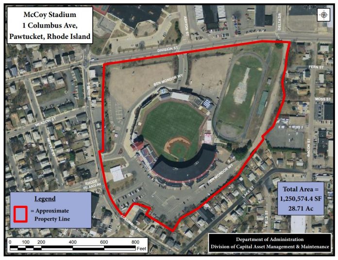 THERE WERE SIX responses to an RFP for the redevelopment of McCoy Stadium and development of downtown Pawtucket. / COURTESY R.I. COMMERCE CORP.