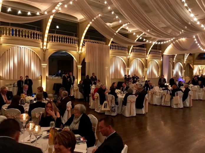 ATTENDEES GATHER at the Steamship Historical Society of America's annual Ocean Liner Dinner at Rhodes on the Pawtuxet in Cranston. The society will hold its fourth annual Ocean Liner Dinner on May 4 at Squantum Aquarium in East Providence. / COURTESY STEAMSHIP HISTORICAL SOCIETY OF AMERICA ATTENDEES GATHER at the Steamship Historical Society of America's annual Ocean Liner Dinner at Rhodes on the Pawtuxet in Cranston. The society will hold its fourth annual Ocean Liner Dinner on May 4 at Squantum Aquarium in East Providence. / COURTESY STEAMSHIP HISTORICAL SOCIETY OF AMERICA