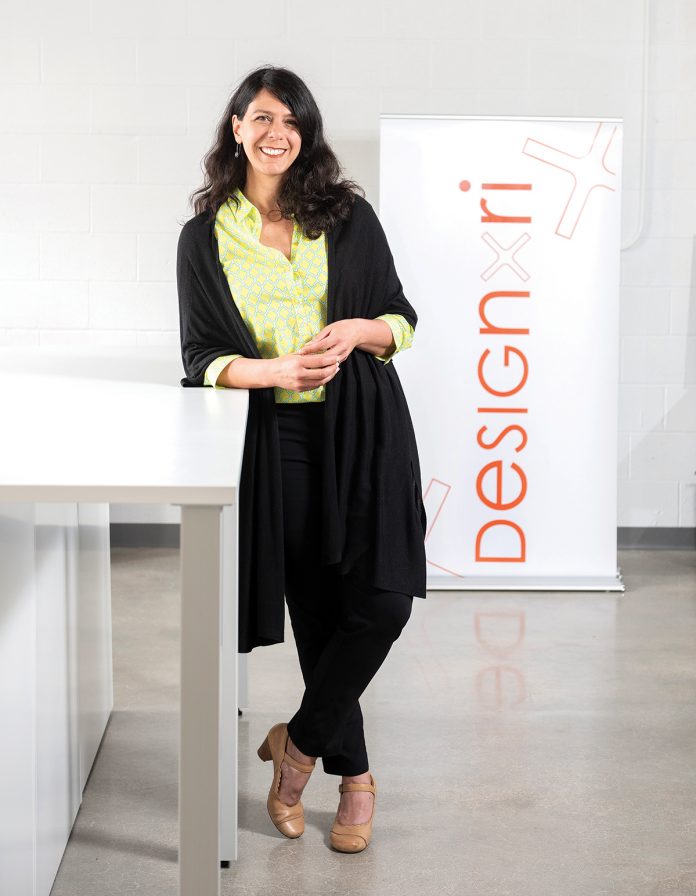 Lisa Carnevale has been an integral part of the Providence art scene for years. Her latest project, DesignxRI, was built to support and connect designers to each other and to work. And with its yearly Design Week RI, the group accomplishes just that. / PBN PHOTO/DAVE HANSEN