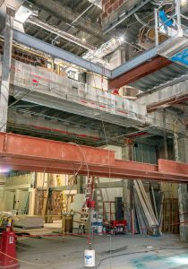 RISING EXPECTATIONS: An atrium staircase will occupy this interior space of the renovated Empire Street wing of the Providence Public Library when construction is done.  / PBN PHOTO/MICHAEL SALERNO