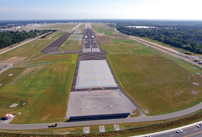 RIAC RECEIVED a $30 million federal Airport Improvement Grant to improve and rehabilitate runways and taxiways at T.F. Green Airport. / COURTESY R.I. AIRPORT CORP.