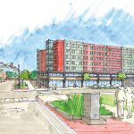 A RENDERING showing the proposed mixed-use building by DMG Investments LLC for Parcel 6. / COURTESY I-195 REDEVELOPMENT DISTRICT COMMISSION