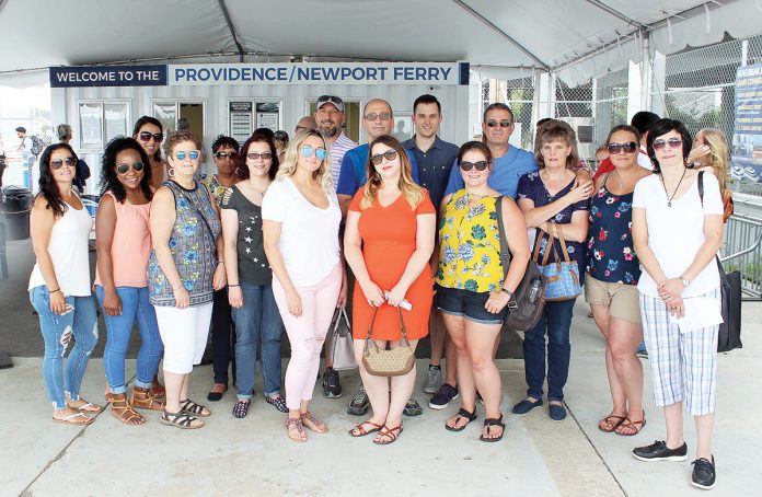FERRY RIDE: Members of Province Mortgage’s operations teams visit Newport by ferry from Providence during a day of appreciation.   / COURTESY PROVINCE MORTGAGE ASSOCIATES