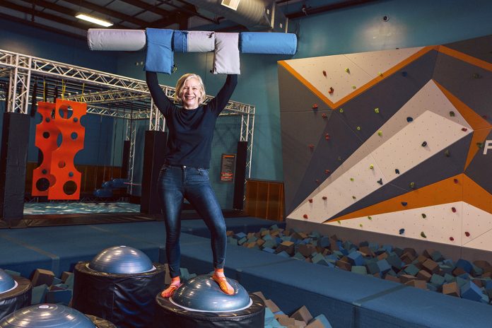ONE BIG TOY: After operating her own toy store for seven years, Stella Downie doesn’t see much difference as the owner of several Sky Zone trampoline park franchises in Rhode Island and Massachusetts that also promote fun and play.
/ PBN PHOTO/RUPERT WHITELEY ONE BIG TOY: After operating her own toy store for seven years, Stella Downie doesn’t see much difference as the owner of several Sky Zone trampoline park franchises in Rhode Island and Massachusetts that also promote fun and play.
/ PBN PHOTO/RUPERT WHITELEY