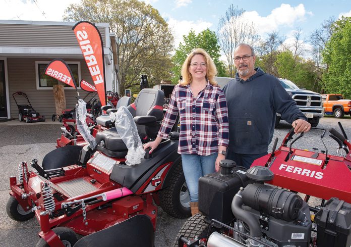 BRANCHING OUT: Barbra and Michael Perry, owners of Blades Small Engine Repair in Taunton, used to run their mobile small-engine-repair business from home but this year opened a shop and showroom in the city.  / PBN PHOTO/DAVE HANSEN