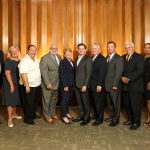 THE SOUTHCOAST and Bristol County chambers of commerce have voted to merge into a yet-to-be-named nonprofit entity. Above, members of the integration task force. From left: Bill Perkins; Catherine Dillon; Douglas Rodrigues; Rick Kidder, CEO of the SouthCoast Chamber; Kim Perry; Brian LeComte; Michael O'Sullivan, CEO of the Bristol County Chamber; Curt Nelson; Carl Sawejko; Rose Lopes; and Ron Ellis. / COURTESY SOUTHCOAST CHAMBER OF COMMERCE AND BRISTOL COUNTY CHAMBER OF COMMERCE