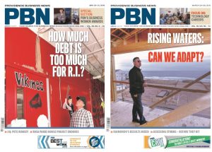 EARNING RECOGNITION in the annual AABP editorial excellence competition were a single story about the state considering taking on debt and the effects of rising sea levels today and in the future for the Ocean State.