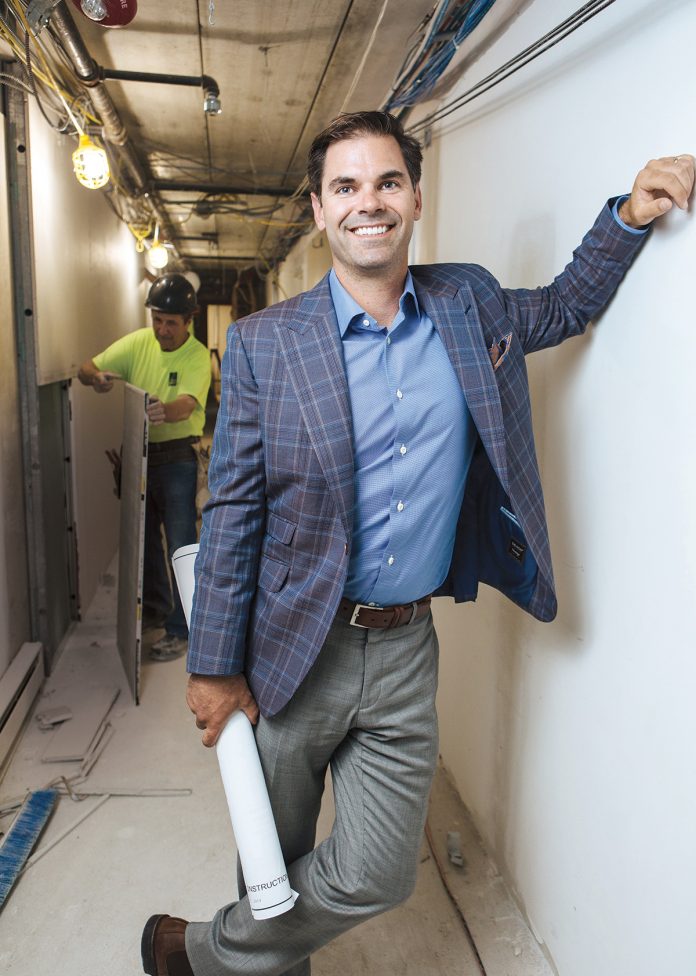 As the fourth generation of a family-owned contracting firm, Brian Casey knows how much a strong company culture can mean to an enterprise. Since taking over in 2015, Casey has doubled revenue and grown the employee count by one-third, something he credits in large part to his team. / PBN PHOTO/RUPERT WHITELEY