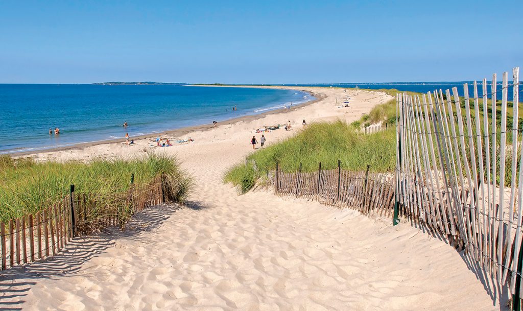 YEAR-ROUND DESTINATION: People enjoy the beach in the coastal village of Watch Hill in Westerly. Heather Evans, chief marketing officer for R.I. Commerce Corp., said there’s a huge demand for the state’s beaches in the summer but R.I. needs to look at how to create demand during other times of the year so it can become a year-round destination.
/ COURTESY JOHN WOODMANSEE