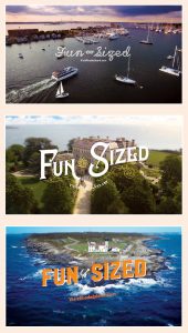 FUN-SIZED: At right are examples of Rhode Island’s Fun-Sized advertising campaign. Launched in 2017, the short videos show bursts of activity and panoramic views of the Rhode Island landscape and run as travel ads on websites such as Trip Advisor.
/ COURTESY R.I. COMMERCE CORP.