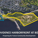 A MIXED-USE DEVELOPMENT that includes a deep-water port and an amphitheater has been proposed in East Providence along the Providence River. / COURTESY RI WATERFRONT ENTERPRISES