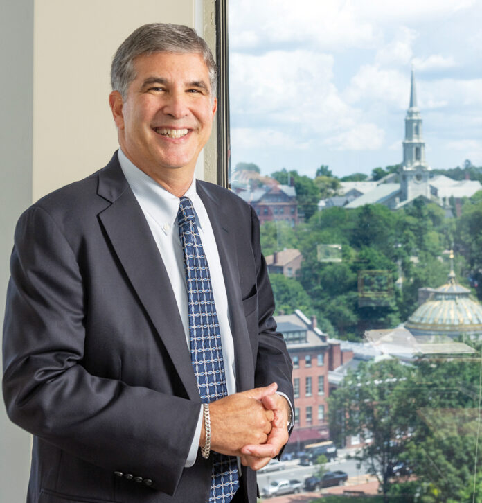 CONSTANT PRESENCE: David M. Gilden has been a partner at Partridge Snow & Hahn LLP since the firm was established in 1988.  / PBN PHOTO/DAVE HANSEN