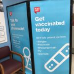SUPPLIES OF the Shingrix shingles vaccine in the area are low but improving. Above, a vaccination advertisement at the Walgreens located at 12 East Main Rd., Middletown. / PBN PHOTO/JANINE WEISMAN