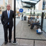RIPTA CEO Scott Avedisian, shown at a stop at Kennedy Plaza in downtown Providence. / PBN FILE PHOTO/ RUPERT  WHITELEY