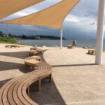 A SHADE PAVILLION at Grinnell's Beach in Tiverton, part of a $393,000 recreation grant-funded renovation, previously awarded by DEM. / COURTESY R.I. DEPARTMENT OF ENVIRONMENTAL MANAGEMENT