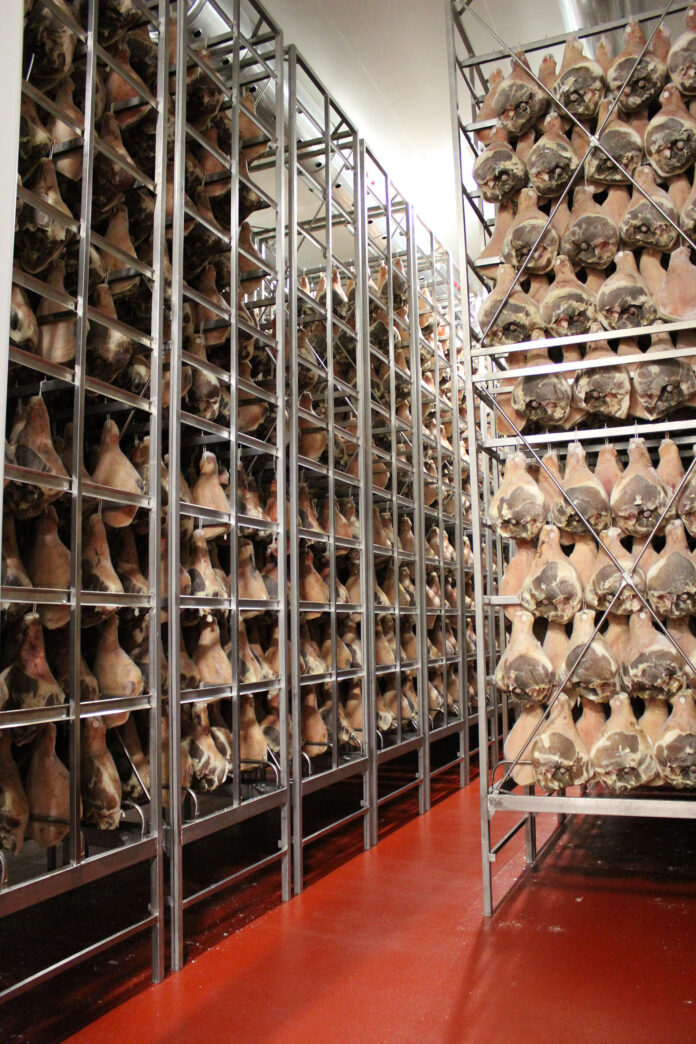 Plant1 DANIELE HAS 600,000 legs of prosciutto dry-curing in its Burrillville production facilities. / COURTESY DANIELE