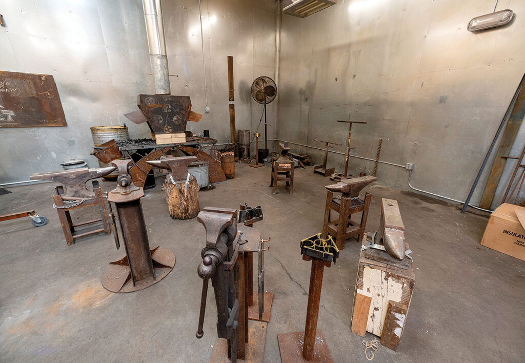 YEAR-ROUND USE: The new blacksmithing area is among renovations made to the former Providence Steel and Iron Co. building for The Steel Yard. Much of the refurbishments were made in order to allow the building to be used by students year-round. /  PBN PHOTO/MICHAEL SALERNO