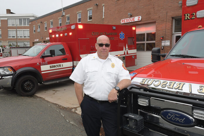 RESCUE CHIEF: Cranston Fire Department Deputy Chief Paul A. Casey, director of the city’s emergency medical services, says Cranston handles billing for rescue-vehicle rides the same way as other Rhode Island communities: Insurers are billed; city residents are not. / PBN PHOTO/MIKE SKORSKI