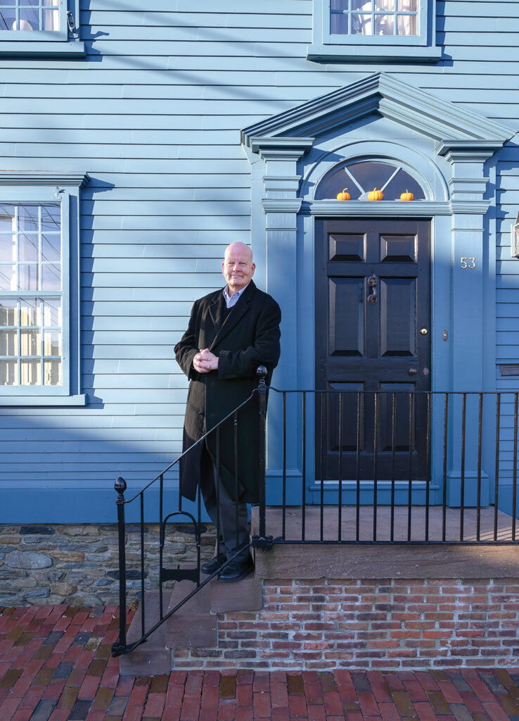 PROTECTING HISTORY: Mark Thompson is the executive director of the Newport Restoration Foundation, which owns 27 homes in Newport’s The Point neighborhood, where Colonial-era homes are a draw for tourists. The waterfront neighborhood is vulnerable to sea-level rise. / PBN PHOTO/DAVE HANSEN