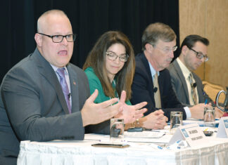 Physician assistants, nurse practitioners may play big role in future of primary care NOT LIABLE: Bryant University Physician Assistant Program founder and Director Robert Jay Amrien, left, a panelist at the PBN Fall Health Care Summit, says a new law declaring that a physician assistant may be considered a primary care provider means a physician would not be considered liable for the actions of a physician assistant. Next to Amrien, from left, are panelists Maria Ducharme, chief nursing officer and senior vice president of patient care services at The Miriam Hospital; Care New England CEO Dr. James E. Fanale; and James Rajotte, chief of the Center for Health Promotion in the Division of Community Health and Equity at the R.I. Department of Health. / PBN PHOTO/MIKE SKORSKI