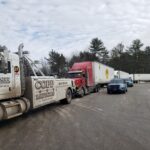 MAINE STATE POLICE seized six trucks on Dec. 6 that are owned and operated by North Kingstown-based Commodity Haulers Express Inc. The company is facing felony charges for allegedly racking up approximately $75,000 in unpaid tolls in the state over a three-year period./COURTESY MAINE STATE POLICE