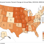 PERSONAL INCOME in Rhode Island increased 3.1% year over year in the third quarter of 2019, ranking No. 4 in New England. / COURTESY BUREAU OF ECONOMIC ANALYSIS